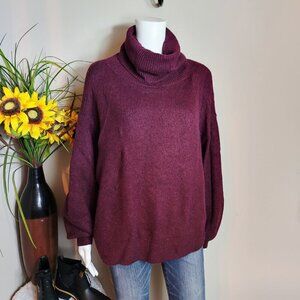 Soft H&M purple eggplant color cowl neck pullover sweater super cozy